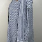 Modavanti Embroidered Floral Bird Nautical Striped Button Down Blouse Size L Photo 8