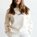 NWT Baserange 100% organic cotton ribbed off white sweatshirt top Size M Photo 2