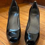 Stuart Weitzman Black Patent Leather Platform Peep Toe Pumps Size 7M Photo 6