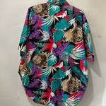 Vintage Just Four Button Shirt Women’s Size XL Lions Palm Floral Funky Unique Purple Photo 7