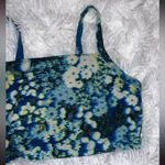 Aerie  Offline Floral Green and Blue Trippy Acid Wash Sports Bra size Medium Photo 1