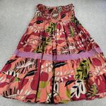 Vinage Womens Boho Skirt 2X Red Multicolor Print Tiered Flowy A Photo 1