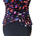 Aqua Green  Swimsuit One Piece Black Colorful Slimming S Small Photo 2