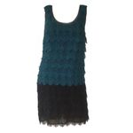 Madewell NEW Broadway & Broome Peacock Feather Black Lace Flapper Dress Photo 1