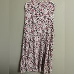 Torrid  Dress Size 4 4X Sleeveless Waist Tie Elastic Neck Pink White Floral Plus Photo 2
