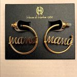 NWT House of Harlow 1960 'Mama' Hoop Earrings Gold Photo 0