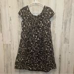 Michael Kors  Linen Floral Cap Sleeve Dress-Khaki/Black size 6 Photo 6