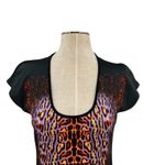 Just Cavalli  Dress Sheath Leopard Animal Print Short‎ Sleeve Black Size 44 US 8 Photo 3