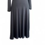 Banana Republic  Dark Grey Stretch Wrap Midi Dress‎ Long Sleeve Size Small Photo 4