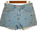 Lucky Brand  Lucky Pins Blue Denim Cutoff Jean Shorts with Embroidery Womens 8/29 Photo 3