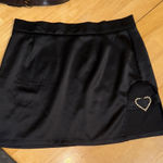 Cider  Black Mini Skirt with Pearl Heart Accent Photo 0