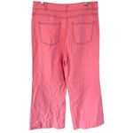 Kate Spade  High Rise Wide Leg Pink Pants Contrast Stitch Trousers Size 12 Photo 1