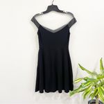 Bailey 44 | Endorphin Mesh and Faux Leather Top Fit and Flare Black Dress Size 4 Photo 2