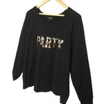 Torrid Party Gold Sequin Leopard Sweatshirt Long Sleeve Round Neck Black 2 Photo 4
