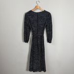 Alice + Olivia  Coco Metallic Midi Dress Women's 2 Silver V-Neck Tie Waist Party Photo 5