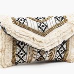 Adika Geometric Fringe Clutch - Black, White, Gold, Cream Photo 1