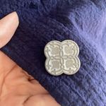 Soft Surroundings  Navy Sleeveless tunic‎ top blouse Metal Button Size Large Photo 3