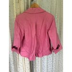 Talbots Women's Pink Linen Cotton Blend Crop Button Down Lined Peacoat Petite 8 Photo 3