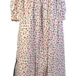 VTG Willow Creek Floral Cotton Gown Lounger Dress Cottagecore Medium M Made USA White Photo 0