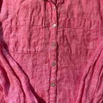 Rachel Zoe  women's linen red button down long sleeve shirt size medium Photo 3