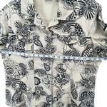 Chico's Shirt Jacket Women L Cream Black Floral Cotton Boho Chic Indie Casual Photo 4