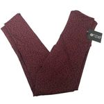 Onzie  Animal Jacquard Midi Leggings Burgundy Red Cherry Red NEW Photo 0
