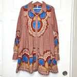 Free People Smell the Roses Boho Floral Long Sleeve Mini Shirt Dress S Photo 2