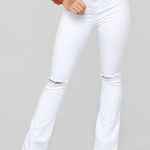 White High Waisted Flare Jeans Size 6 Photo 0