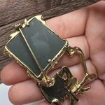 AJC Lady Sitting At Her Vanity Mirror Brooch Pin Gold Tone Signed Photo 10