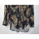 Joie  Linen Blend Black Top Sz S Black Leaf Tunic Button Shirt Oversized Photo 2