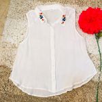 En Crême En Creme sheer sleeveless top white size medium Photo 0