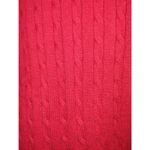 kim rogers  Size XL Cable Knit V-Neck Cotton Thin Sweater Red Classic Pullover Photo 1