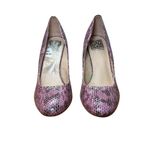 RA Pour La Victoire Pink Snakeskin Leather Stiletto Heels Size 7.5 Photo 5
