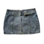 Pretty Little Thing Denim Buckle Mini Skirt US Size 4 Photo 2