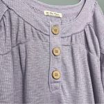 We The Free Must Have Henley Thermal Top Waffle Knit Purple Women's Size Small Photo 3