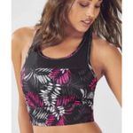 Fabletics  Pink Black Hawaiian Style Marcia Sports Bra 2X XXL Athletic Workout Photo 1
