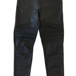 Oober Swank Womens Faux Leather Pants Medium Black Slim Pull On Photo 2