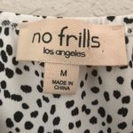 No Frills LA Size M Smocked Long Sleeve Crop Top Blouse Black White Polka Dots Size M Photo 5