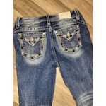 Miss Me  Jeans Women's 29 Mid Rise Skinny Ripped Rhinestone Dark Wash E3827S2R Photo 3