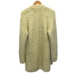 Anthropologie Womens Larkin Shimmer Metallic Fuzzy Eyelash Cardigan Yellow Large Photo 2