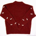 Madewell embroidered Enfield Half-Zip Sweater, XS, color:Heather Brick Photo 4