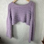 Urban Outfitters | Lavender Fuzzy Eyelash Cropped Leela Sweater Size S Photo 4
