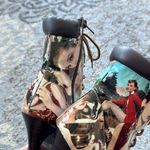 Scene Audrey Hepburn Vintage Photo Collage Platform Boots 7.5 Photo 9