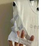 Bebe  WHITE short sleeve‎ cold shoulder top  XL Photo 1