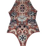 Free People Intimately  Bodysuit Womens Small Printed Sleeveless Mock Neck Boho Photo 0