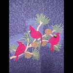 Vintage VTG Timberlea Blue Marled Embroidered Cardinal Sweater Size Medium‎ Photo 2
