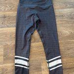 Zyia  Leggings Medium Blue Melange Stripe Light N Tight High Waist 7/8 Length M Photo 0