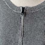 CAbi Black and White Striped Poncho Sweater Size Small Cotton Oversized Full Zip Photo 2