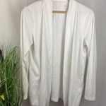 L.L.Bean White Cotton Long Sleeve Open Front Cardigan Sweater L Photo 0