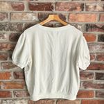 J.Crew White Puff Sleeve Short Sleeve Sweatshirt Top, M Photo 4